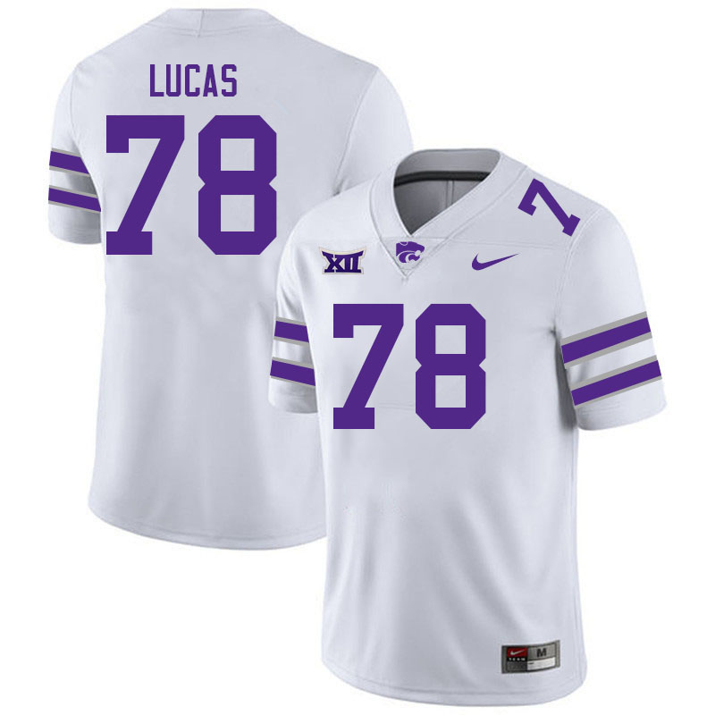 #78 Cornelius Lucas Kansas State Wildcats Fotball Jerseys Stitched Sale-White